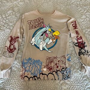 Tom and Jerry Long Sleeve Shirt - Cream